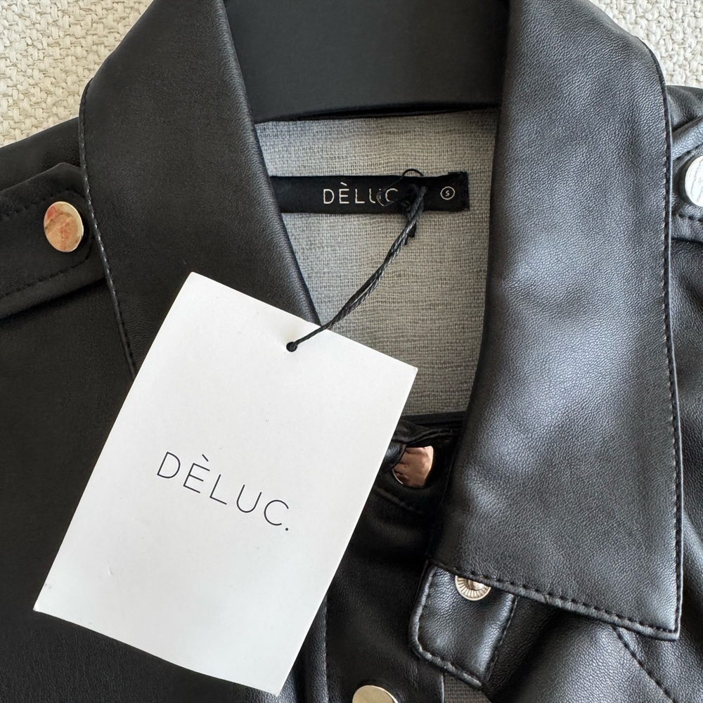 DÈLUC Black vegan Leather Jacket